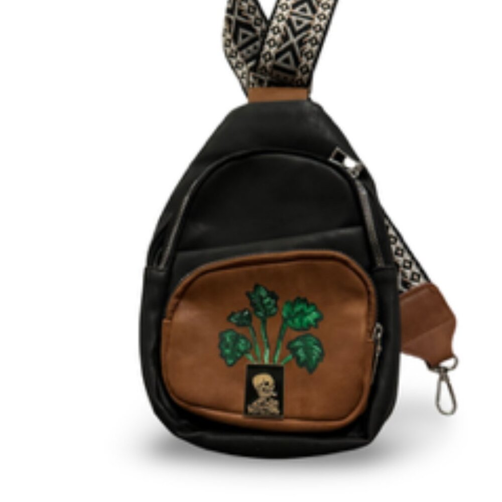 With Death comes Life Crossbody painted bag